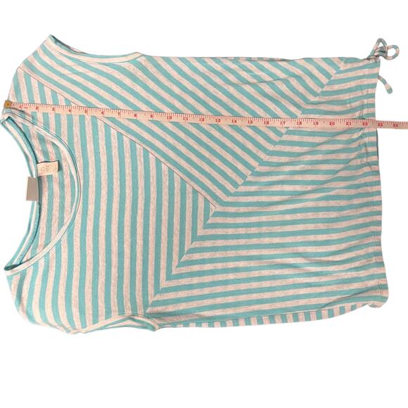Chico's Linen Blend Top Womens 0/XS Beachy Coastal Nautical Minimalist Stretch - Picture 5 of 7